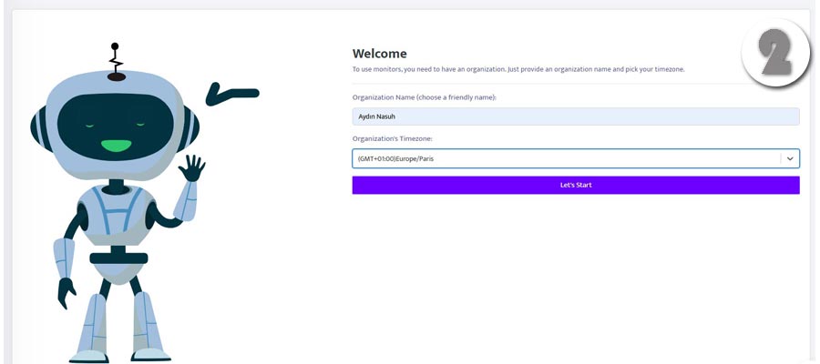 Navigating to the Status Pages section in the RobotAlp dashboard