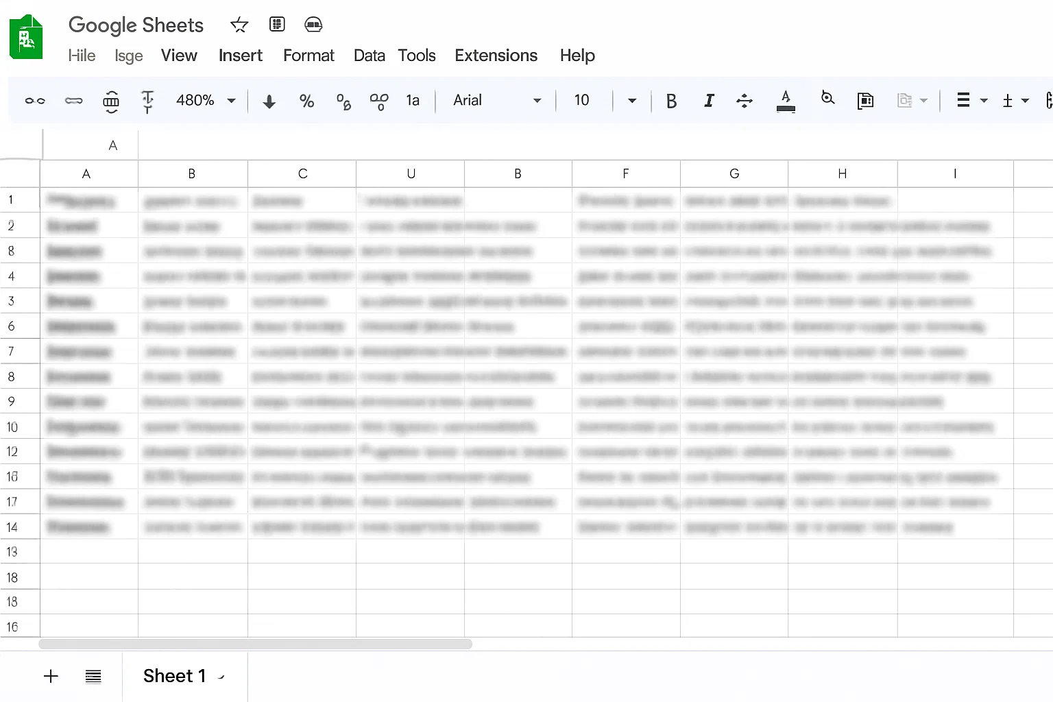 Google Sheet example for data collection